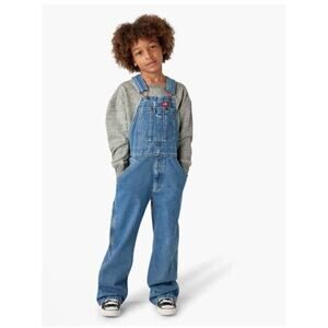 Dickies Dungarees kids 10/12 Blue Overalls Bib Denim Workwear Carpenter